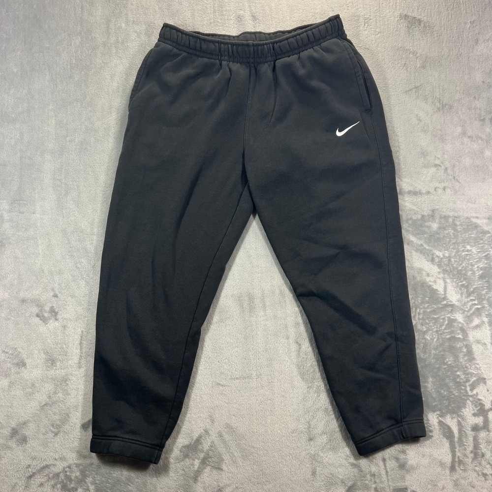 NIKE Team Club Fleece Pants Womens Large Black CJ1790 Tapered Joggers Athleisure